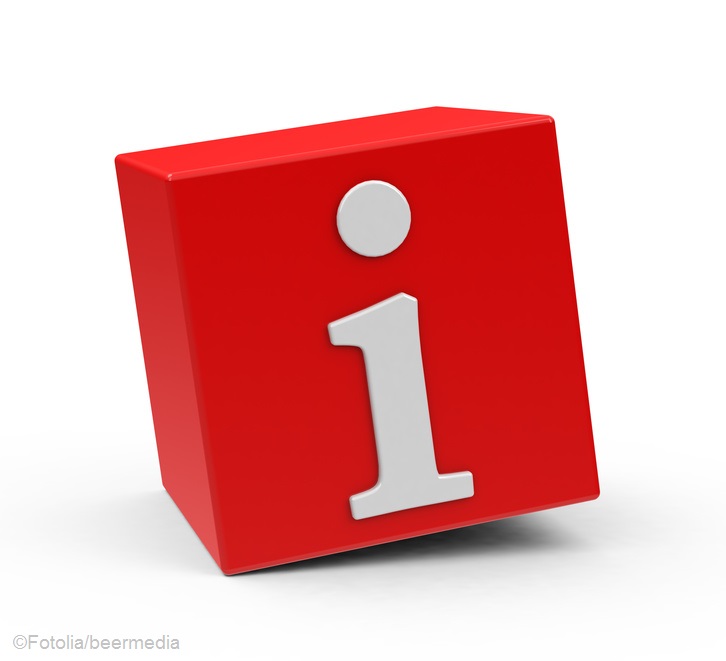 Symbolbild: roter Würfel mit Informations-I